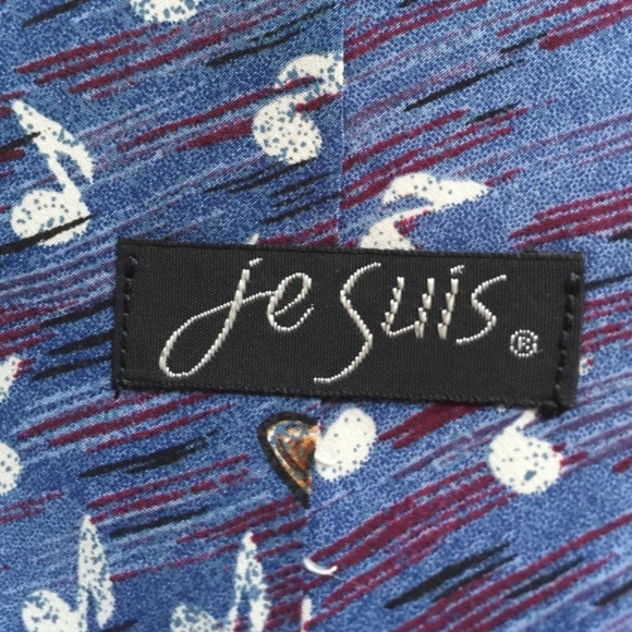 JeSuis Blue Silk Jazz Music Tie - Picture 4 of 4